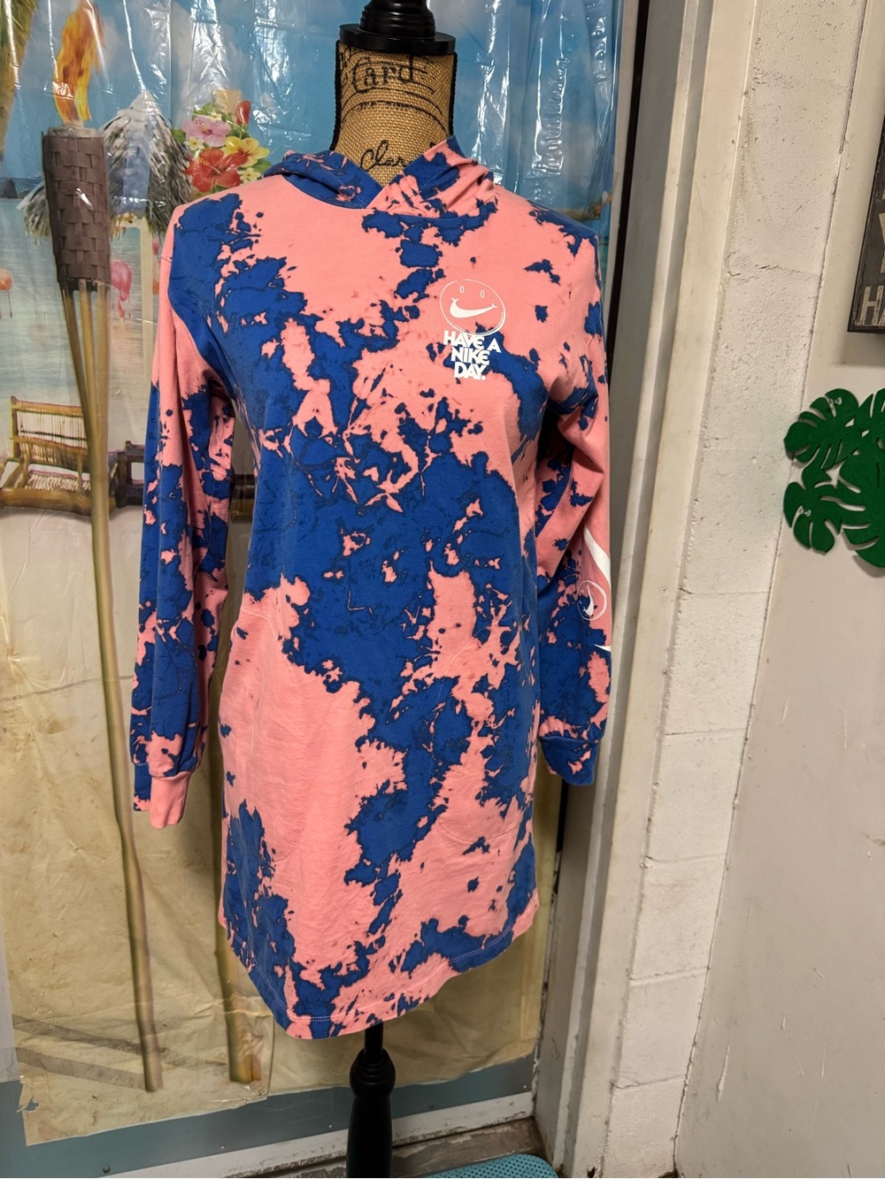 Nike Pink & Blue Tie-Dye Hoodie